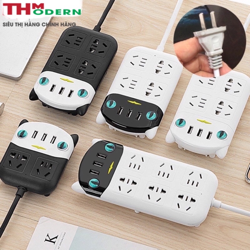 Ổ Cắm Điện Thông Minh Đa tính Năng có chức Năng Chống dật và  có tích hợp ổ cắm Usb