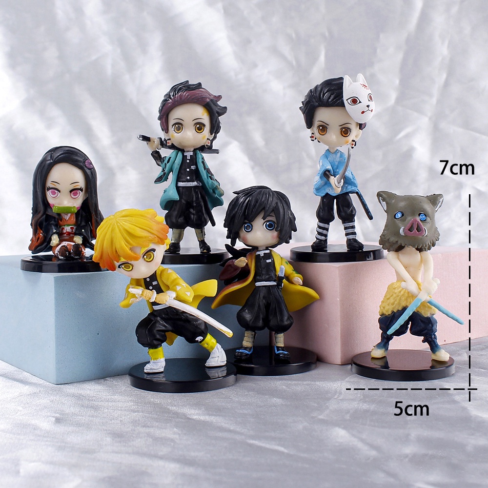 Thanh gươm diệt quỷ 7CM Mô Hình Nhân Vật -Kamado Tanjirou, Kamado Nezuko, Agatsuma Zenitsu, Hashibira Inosuke &amp; Tomioka Giyuu