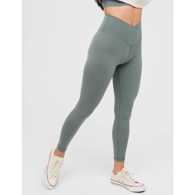 Quần tập legging 7/8 cạp chéo Ae rie, hàng xuất xịn