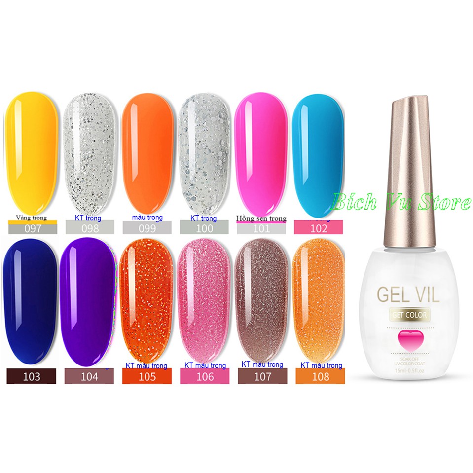 Sơn Gel Vil 168k/6 chai (Tặng bảng màu khi mua 12 chai son Vill)