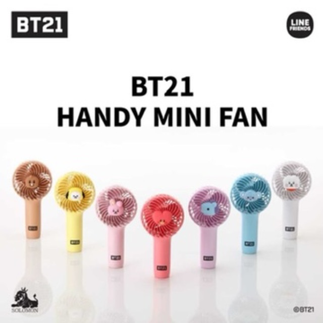 (Sẵn Cooky) Handy fan quạt cầm tay BT21 x Royche Baby (chính hãng)