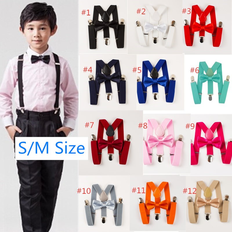 Bộ Cà Vạt Nơ Đeo Cổ Màu Trơn Tùy Chỉnh Kích Cỡ s / m Cho Bé Trai Và Gái 1-12 Tuổi