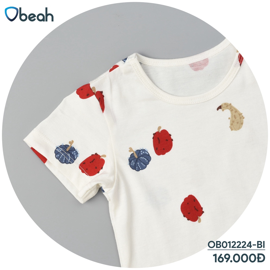 Bộ cộc tay cho bé chất liệu cotton cao cấp mềm mát mặc mùa hè thương hiệu Obeah OB012224
