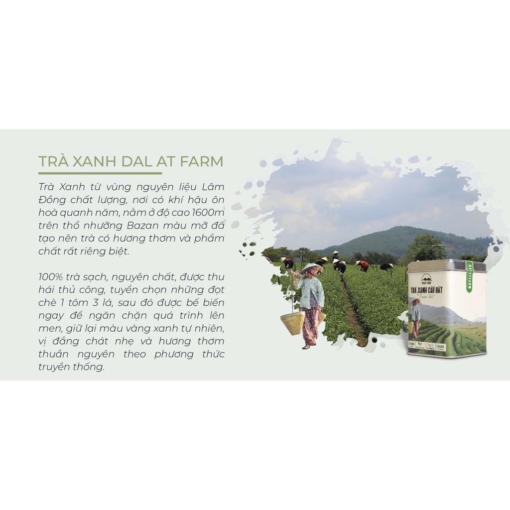 Trà Xanh Cầu Đất Dalat Farm - Phiên Bản Đặc Biệt Bà Tôi - Hộp 110Gr