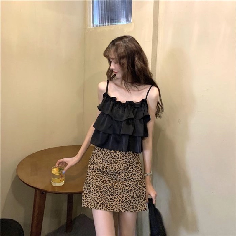 Áo hai dây viền bèo 3 tầng siêu xinh