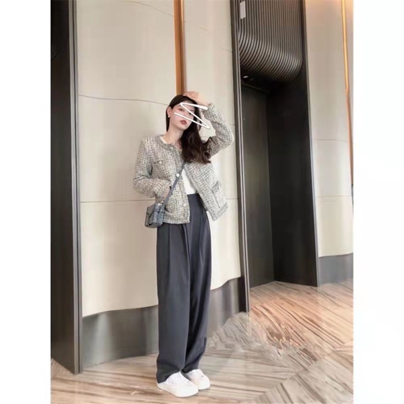 Áo khoác dạ Tweed xám