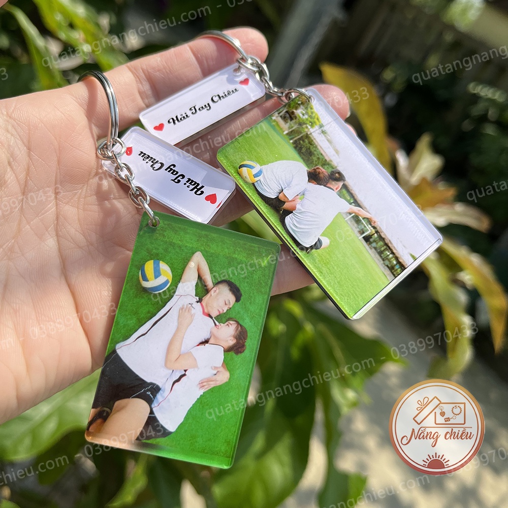 ☘Móc Khóa đôi in hình theo yêu cầu- Mang tình yêu đến bên bạn - Quà Tặng Nắng Chiều☘