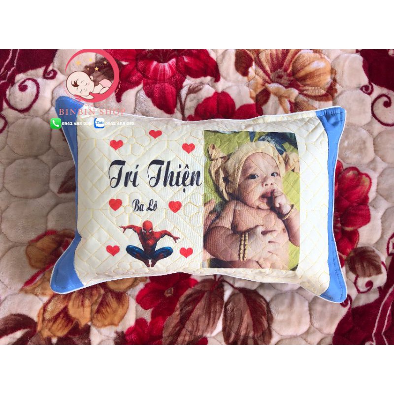 Gối bé in hình và tên đi học, hành trang cho bé tới trường, gối mầm non, gối tiểu học
