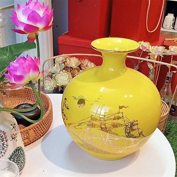 Chân Đế Gỗ rỗng đựng Bình hút lộc - Bình gốm sứ, bình hoa trang trí (full size)