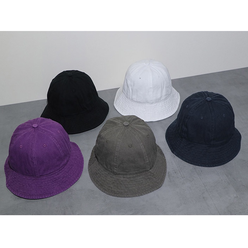 Mũ Bucket Cotton Mềm Mại Màu Trơn Thoáng Khí Phong Cách Retro