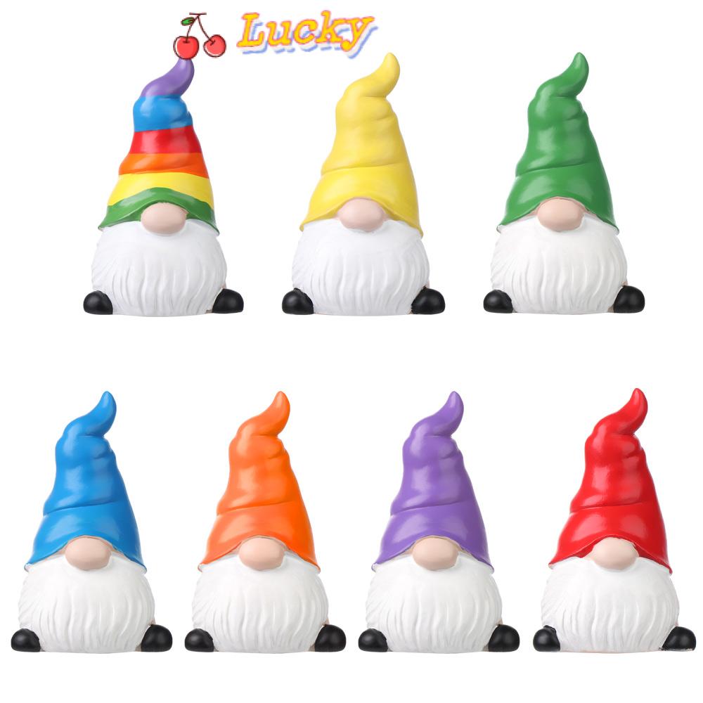 LUCKY Lawn Faceless Gnome Statue Figurines Outdoor Dwarf Garde Goblin Yard Ornaments Resin decoration Funny Magic Elves