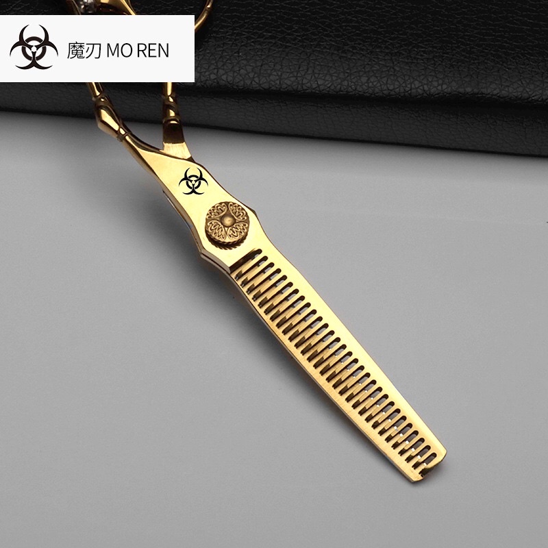 Bộ Kéo cắt tóc chuyên nghiệp MOREN -01 màu vàng đẹp sắc bén
