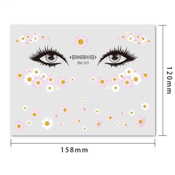 Hình xăm hoa, flower filter | hình dán chống nước | tattoo mini tạm thời | makeup đẹp | chụp filter, phụ kiện selfie