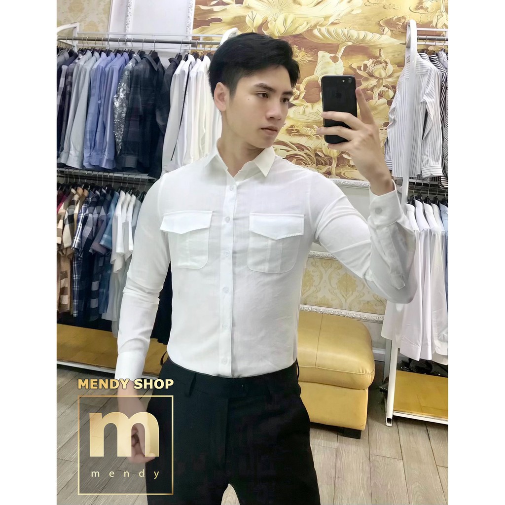 Áo Sơ mi Nam Hàn Quốc Chất đũi lụa Dài tay MENDY SHOP