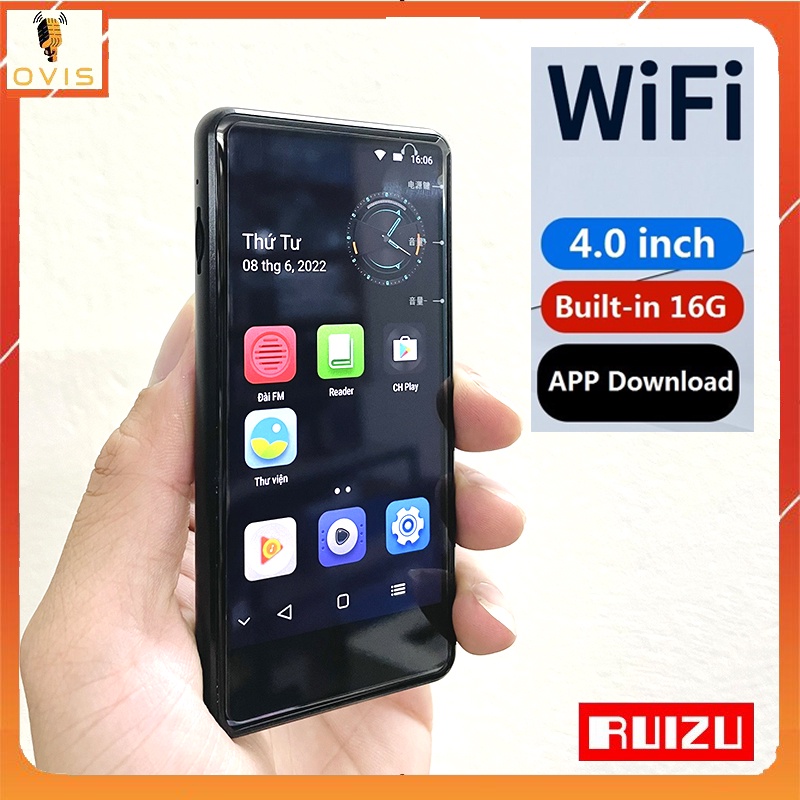 Ruizu H8 / Ruizu Z80 - Máy Nghe Nhạc, Xem Phim, Kết Nối Wifi, Bluetooth, Hệ Điều Hành Android, Màn Hình Cảm Ứng (16GB)