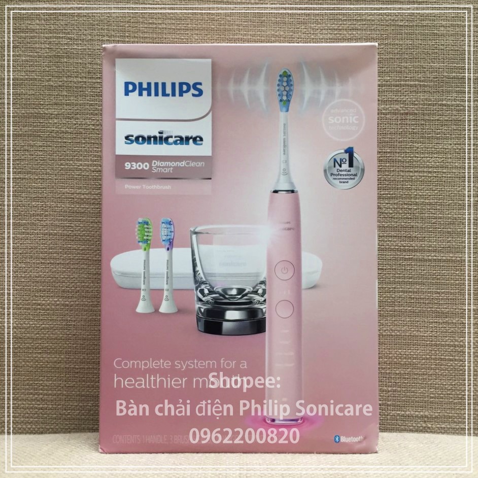 Bàn chải điện Philips Sonicare 9000, 9300 DiamondClean Smart - Bàn chải đánh răng điện thông minh kết nối Bluetooth