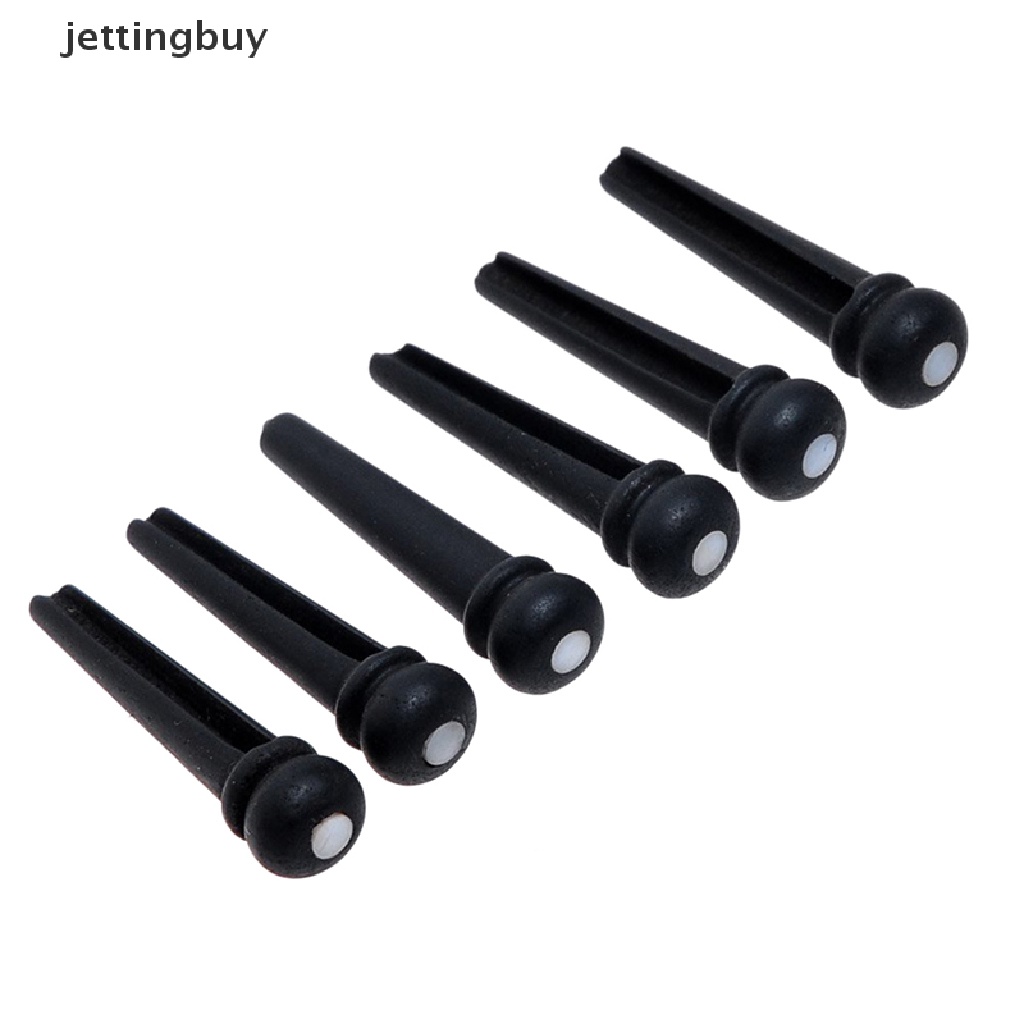 Set 6 chốt ngựa đàn JETTING bằng gỗ mun kèm vỏ đục lỗ thay thế cho đàn guitar acoustic