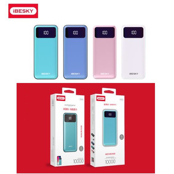 [SỐ LƯỢNG CÓ HẠN] Pin sạc dự phòng mini iBESKY PS503 10000mAh lõi Li-Polymer siêu nhỏ gọn - Hàng chính hãng