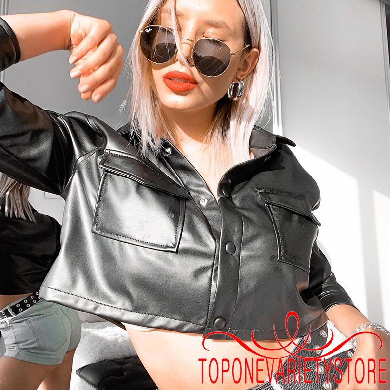 Áo Khoác Da Dài Tay Phong Cách Trẻ Trung Dành Cho Nữ