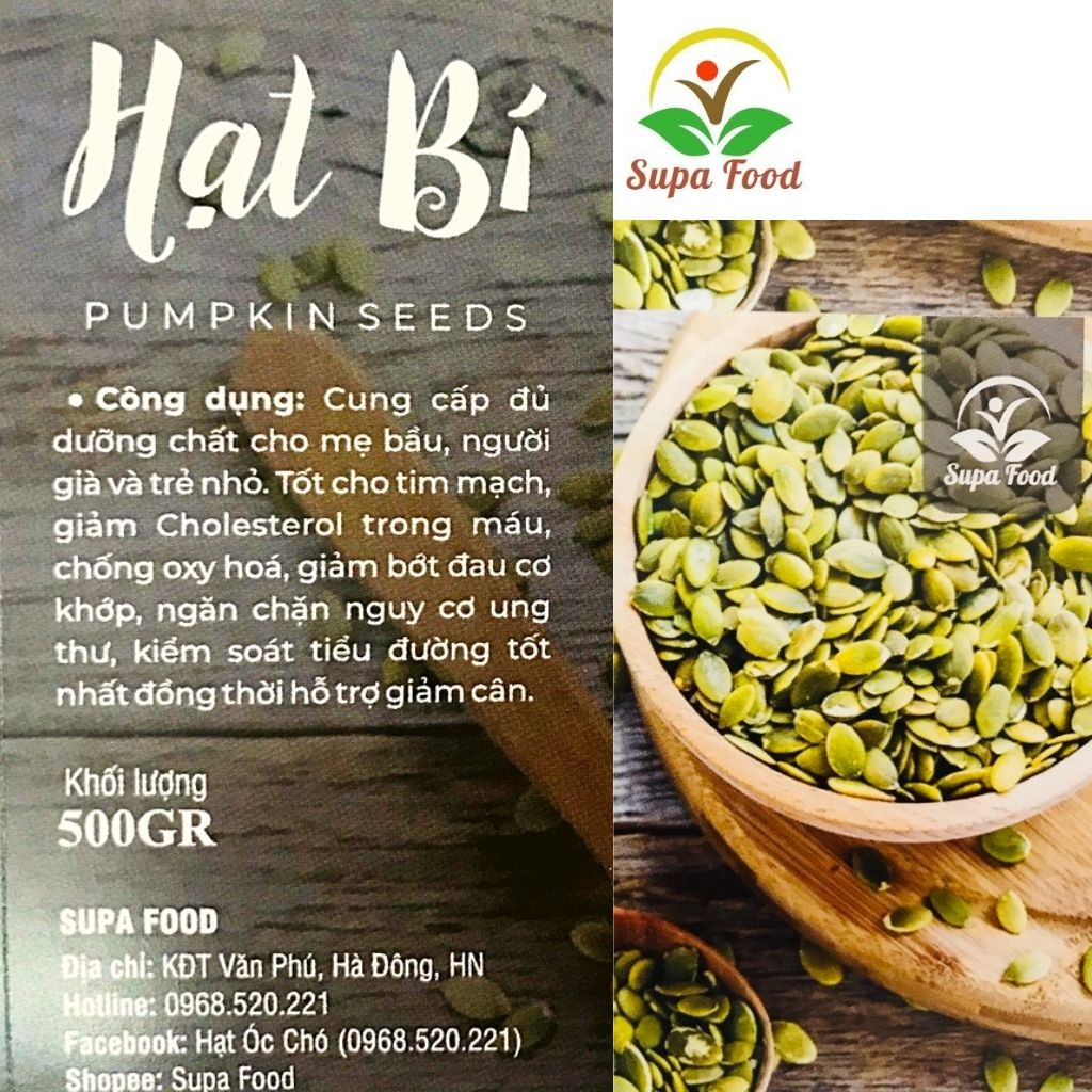 Nhân Hạt Bí Xanh Ấn Độ Hạt BÍ rang đã tách vỏ - Hạt bí sống làm sữa hạt - Nhân To Ngon Thơm - OneFood68