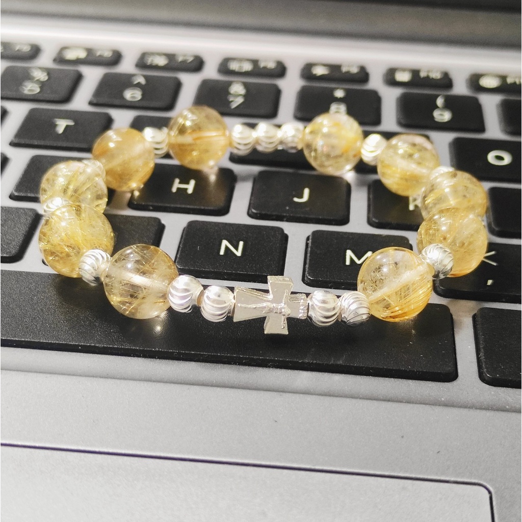 Chuỗi Mân Côi Tóc Vàng Mix Bạc Ta