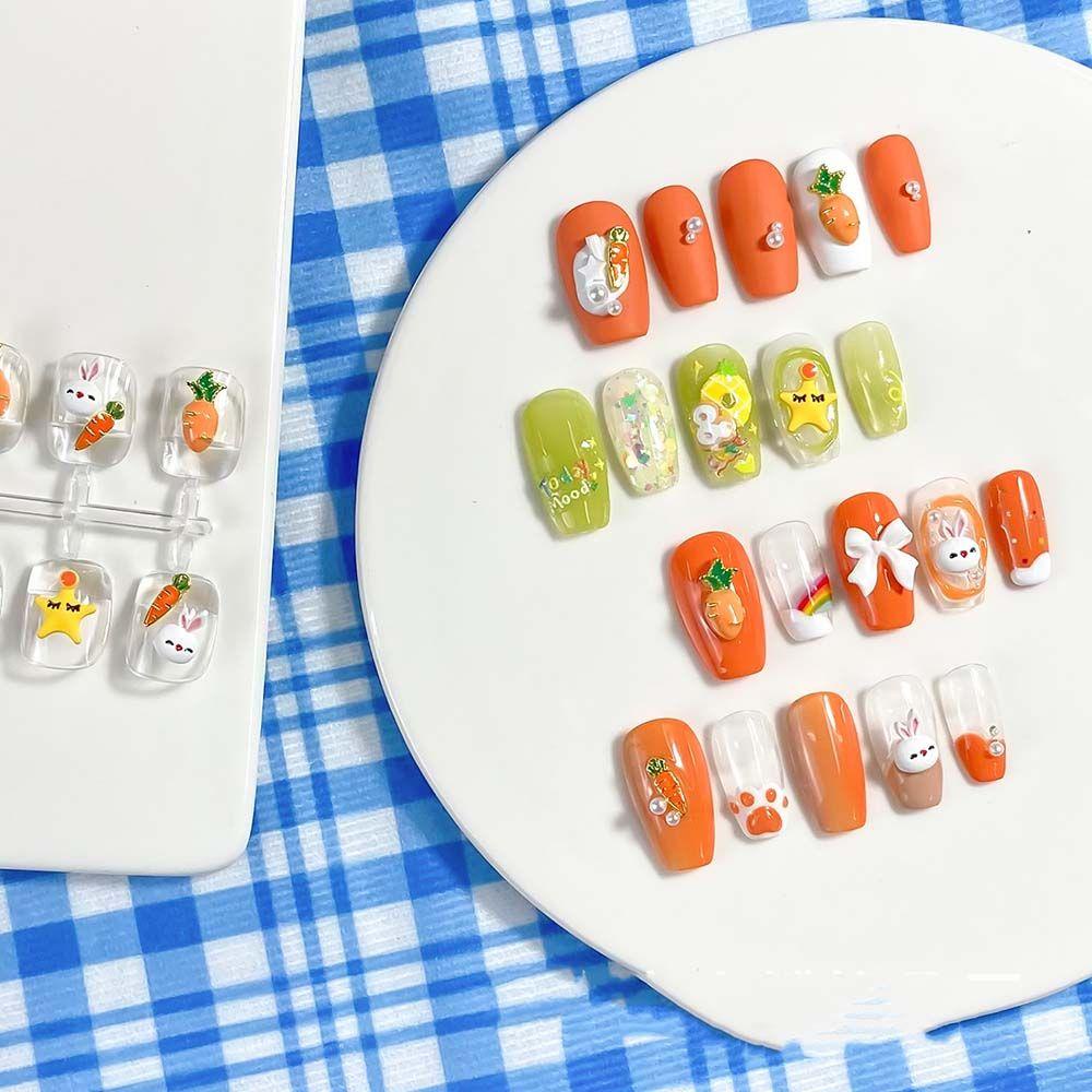 Phụ Kiện Kim Loại Họa Tiết Thỏ Cà Rốt/Ngôi Sao Hoạt Hình 3D Trang Trí Móng Nghệ Thuật DIY