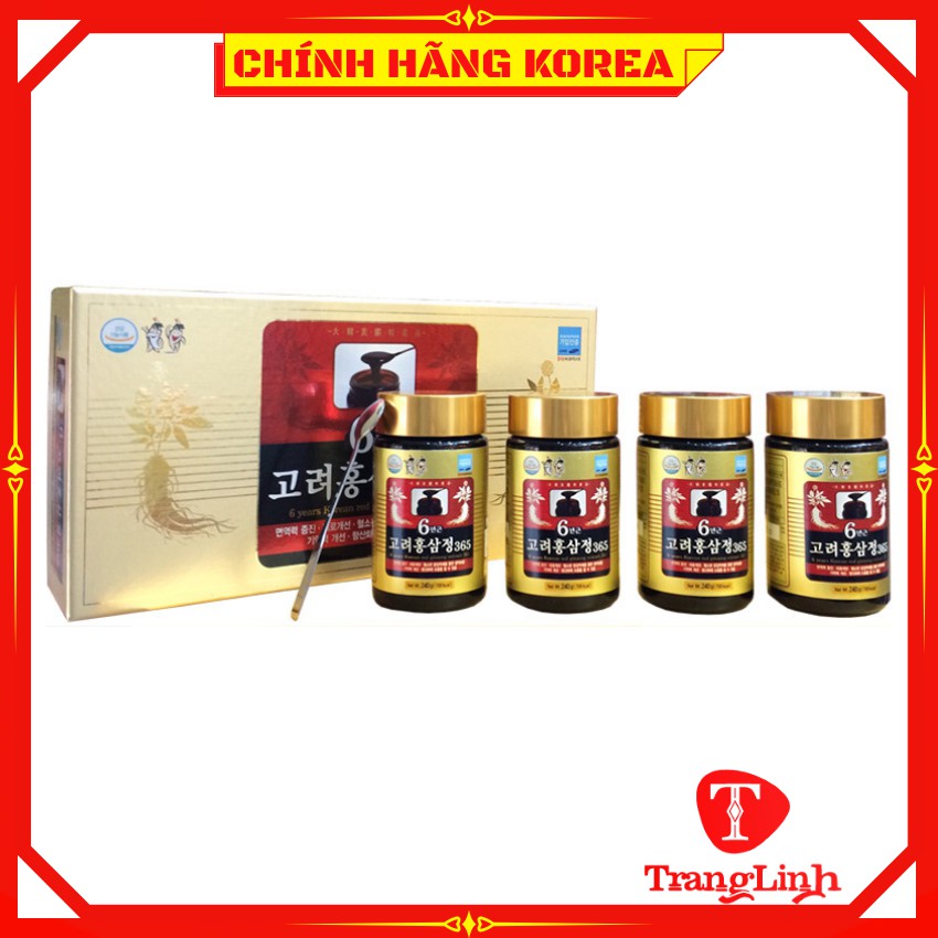 [Mã GROSALE giảm 10% đơn 150K] Cao hồng sâm 365 hàn quốc, hộp 4 lọ - Cao sâm hàn quốc chính hãng - tranglinhkorea