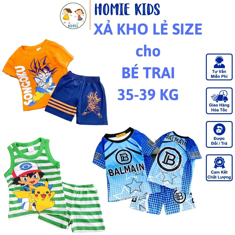 [XẢ KHO] Bộ Đồ Bé Trai 35-39 Kg Set Quần Áo Thời Trang Trẻ Em Cho Bé In Hoạt Hình Hot Trend Homie Kids TRSZ13