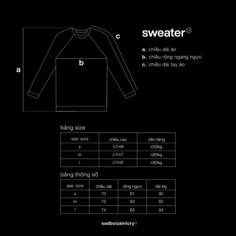 Áo sweater SADBOIZ SADTAGRAM CREAM