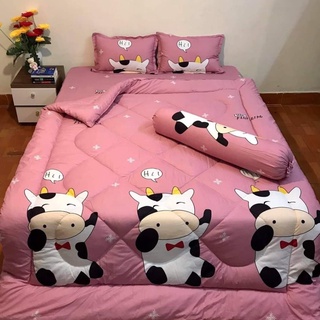 Bộ chăn ga gối Cotton poly 5 món kèm chăn phao có ruột nhiều màu sắc đủ kích thước giường