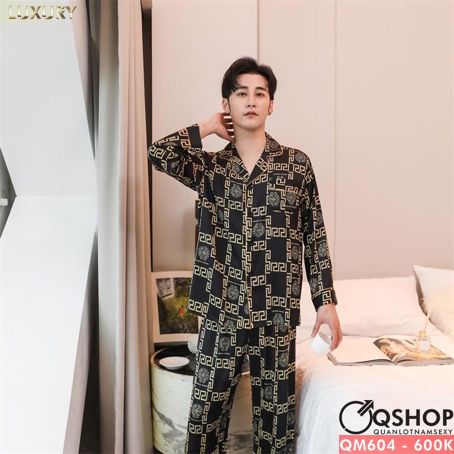 Bộ đồ pijama nam luxury lụa cao cấp mềm mịn trơn láng QSHOP QM604 - QM605 - QM606 - QM607 - QM608