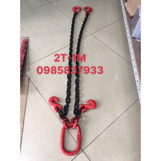 Dây xích cẩu 2 sợi 2 tấn 1m móc thu ngắn Nhật