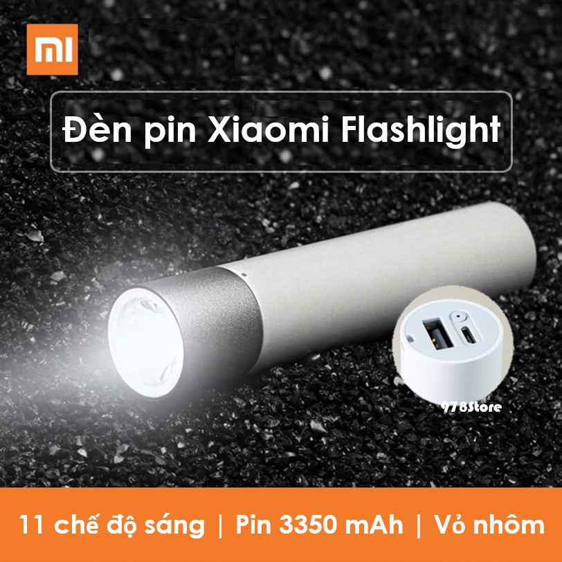 Đèn pin cầm tay Xiaomi Flashlight tích hợp sạc dự phòng 3350 mAh