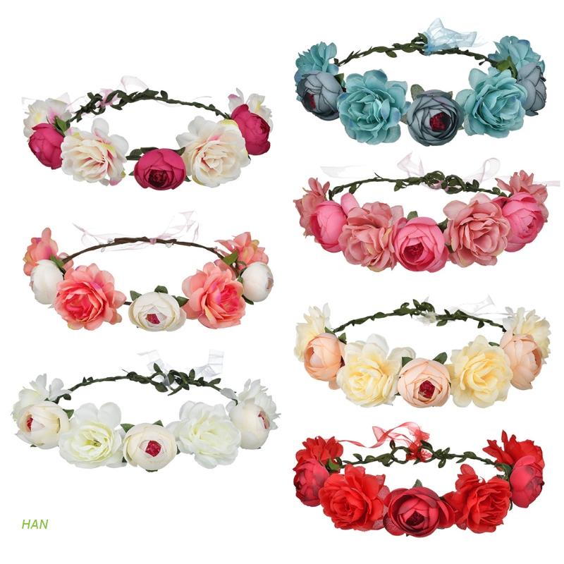 Vòng hoa hồng giả đội đầu dành cho cô dâu ngày cưới