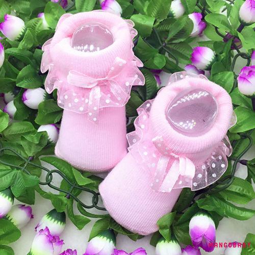 Vớ Cotton Phối Ren Xinh Xắn Cho Bé Gái Sơ Sinh