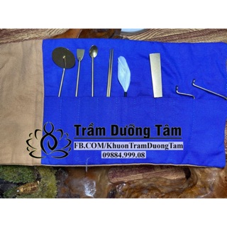 Bộ dụng cụ Trầm Dưỡng tâm kèm túi vải - Dụng Cụ Đốt Trầm - Dùng cho lư đốt trầm hương, bột trầm
