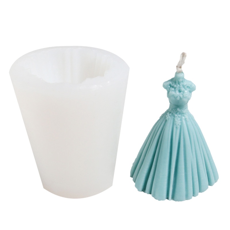 Khuôn Silicone Làm Xà Phòng Hình Váy Cưới 3D DIY
