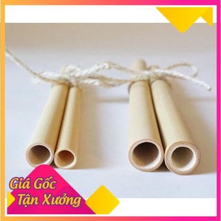 Combo 3 ống hút tre tặng kèm 1 que cọ xơ dừa