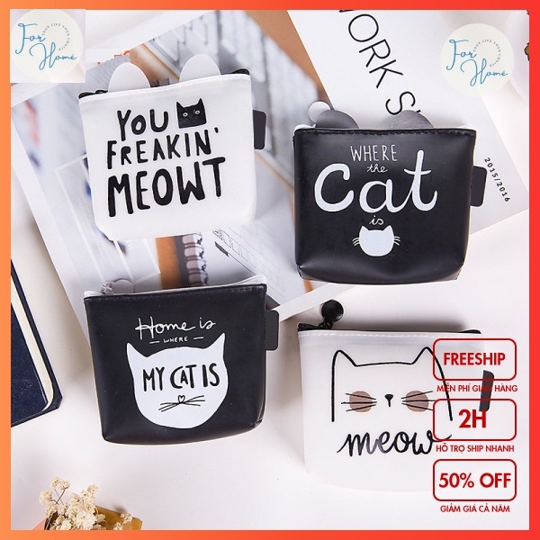 ⚡VÍ MINI BỎ TÚI⚡ Ví Vải Canvas Cầm Tay Có Khóa Kéo, Họa Tiết Đáng Yêu Tiện Dụng
