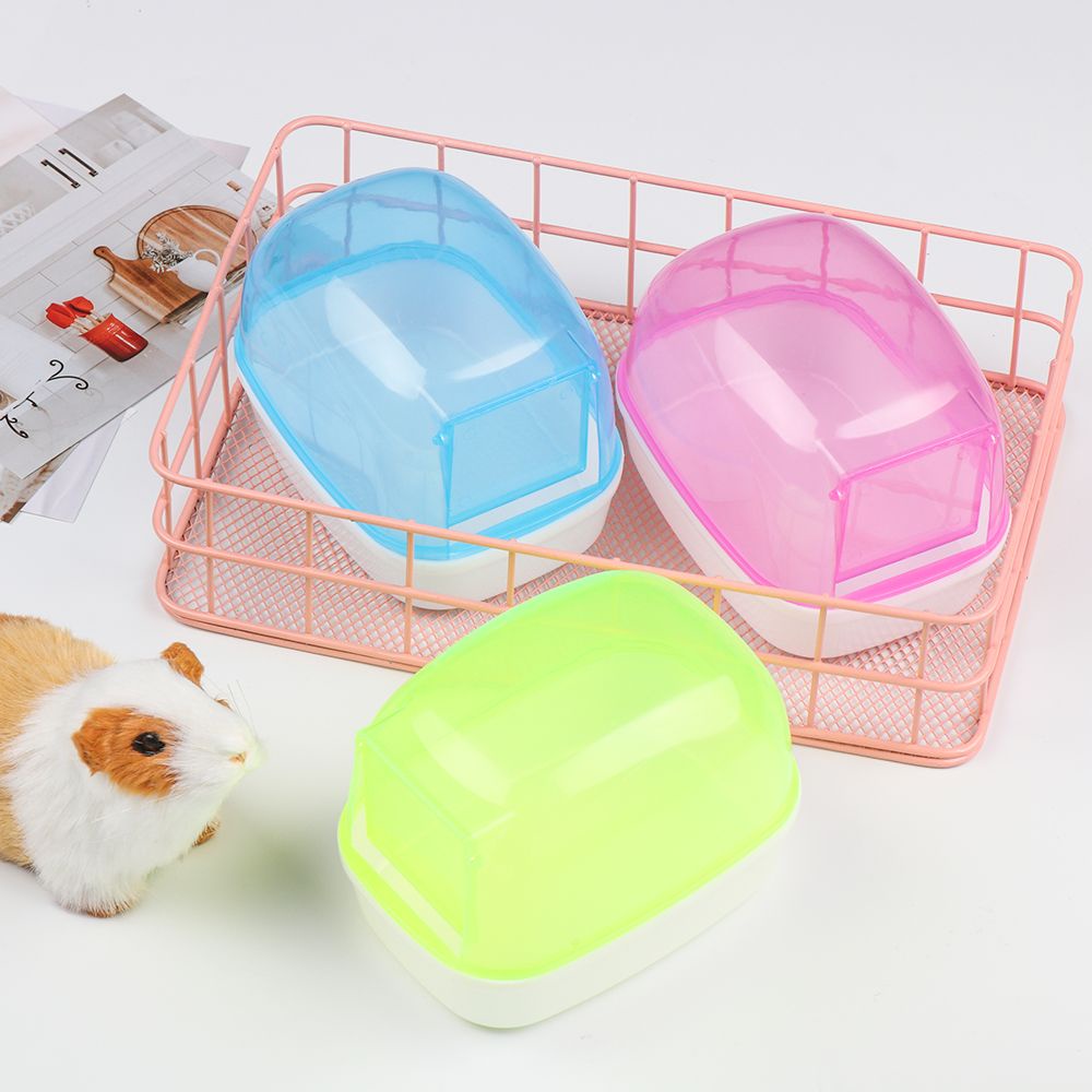 Bồn tắm nhựa mini chống bụi bẩn có cửa ra vào cho hamster/thú cưng