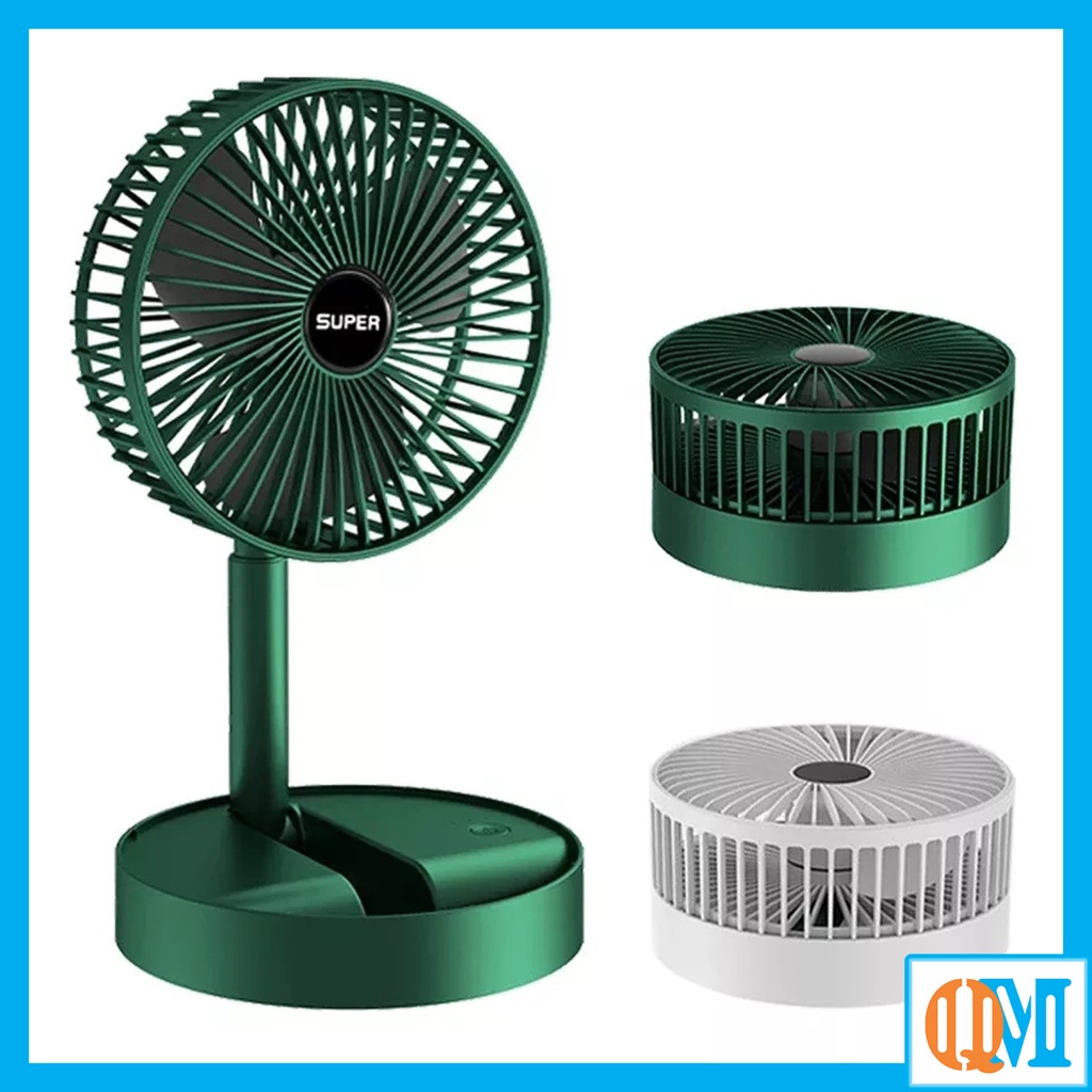 Quạt tích điện cổng sạc USB mini để bàn 3 chế độ gió có thể gấp gọn tiện dụng mang theo khi đi chơi, đi du lịch