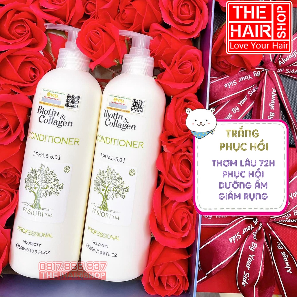 Dầu Gội Xả Biotin Collagen Voudioty 4 màu, cặp dầu gội xả phục hồi tóc , kiềm dầu , ngăn rụng tóc, mềm mượt Chính Hãng