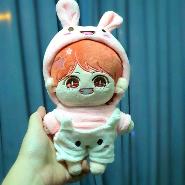 Hoodie thỏ và yếm cho doll (size cho doll 20cm, hàng có sẵn)