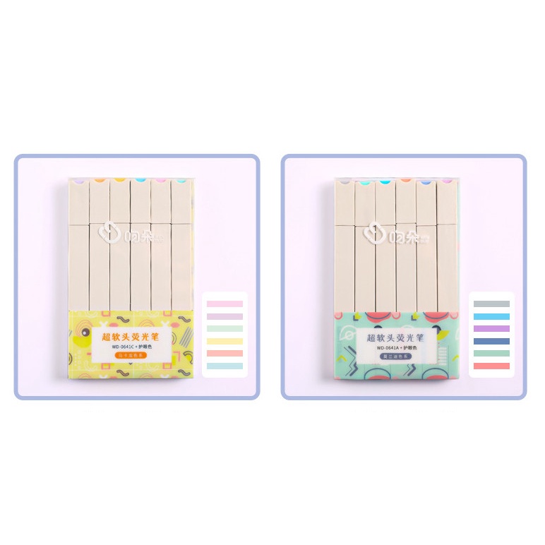 Bút Highlight ♥️HOT TREND♥️ da quang set 6 bút màu sắc dễ sử dụng cho văn phòng trường học