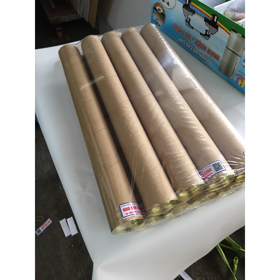 Ống Giấy Tube đựng tranh liễn - poster, bản vẽ... siêu dài 128cm- đường kính 6cm - có nắp đậy 2 đầu