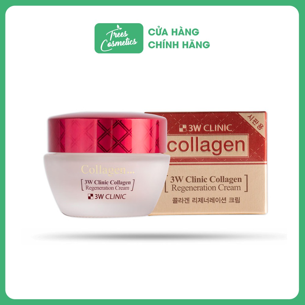 Kem dưỡng da săn chắc chống lão hóa Collagen 3W CLINIC COLLAGEN REGENERATION CREAM 60g - Hàn Quốc Chính Hãng