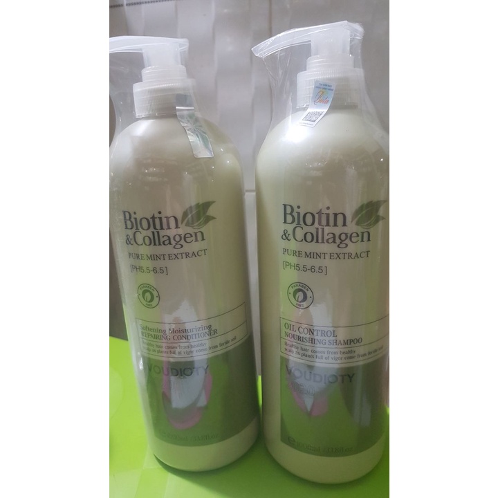 Bộ gội xả biotin colagen phục hồi (gội1000ml +xả 1000ml)