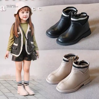 Giày Bốt Da Cổ Thấp Thời Trang Năm Mới Dành Cho Bé Gái★Giày Bốt Thời Trang Mùa Thu Cho Bé★Giày Boots Martin Chất Liệu Cotton Phong Cách Thời Trang Châu Âu★Giày Boots Thời Trang Thu Đông Cá Tính