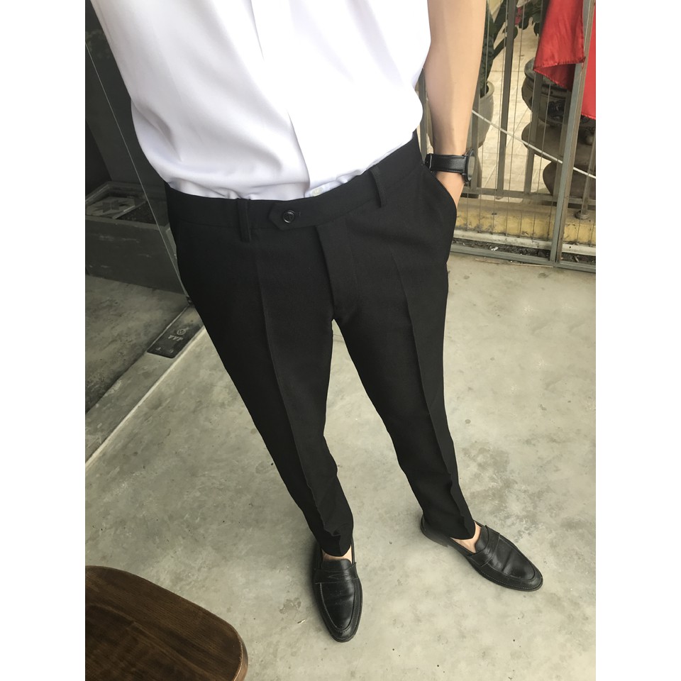 Quần âu nam phong cách Hàn Quốc dáng ôm thời trang vải chống nhăn không xù | BigBuy360 - bigbuy360.vn
