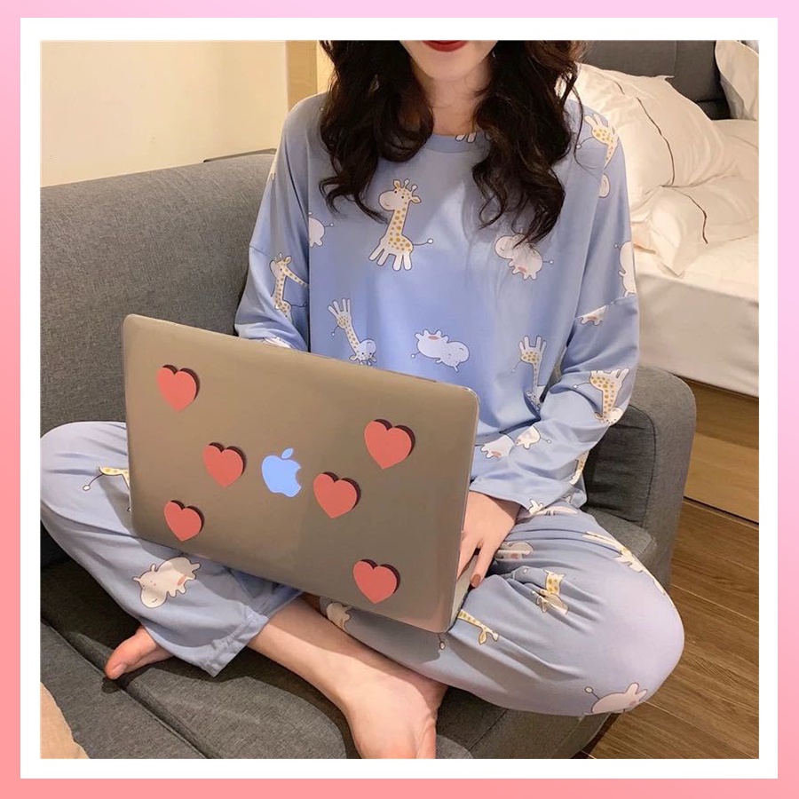 [Mã SKAMFSW175 giảm 10K đơn 50K] Bộ ngủ hoạt hình tay dài quần dài cực xinh chất thun lạnh mỏng mát XKTD01